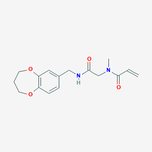 molecular formula C16H20N2O4 B2958327 N-[2-(3,4-Dihydro-2H-1,5-benzodioxepin-7-ylmethylamino)-2-oxoethyl]-N-methylprop-2-enamide CAS No. 2198563-39-0