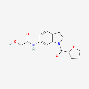 molecular formula C16H20N2O4 B2958337 2-methoxy-N-(1-(tetrahydrofuran-2-carbonyl)indolin-6-yl)acetamide CAS No. 1058257-60-5