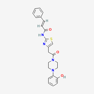 molecular formula C24H24N4O3S B2958346 N-(4-(2-(4-(2-hydroxyphenyl)piperazin-1-yl)-2-oxoethyl)thiazol-2-yl)cinnamamide CAS No. 1207062-04-1
