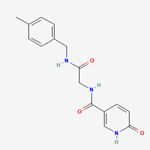 molecular formula C16H17N3O3 B2958362 N-(2-((4-methylbenzyl)amino)-2-oxoethyl)-6-oxo-1,6-dihydropyridine-3-carboxamide CAS No. 1219842-46-2