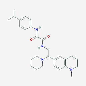 molecular formula C28H38N4O2 B2958368 N-[2-(1-methyl-1,2,3,4-tetrahydroquinolin-6-yl)-2-(piperidin-1-yl)ethyl]-N'-[4-(propan-2-yl)phenyl]ethanediamide CAS No. 922040-74-2