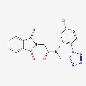 molecular formula C18H13ClN6O3 B2958375 N-((1-(4-chlorophenyl)-1H-tetrazol-5-yl)methyl)-2-(1,3-dioxoisoindolin-2-yl)acetamide CAS No. 921103-10-8