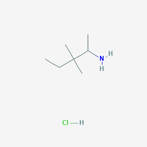 molecular formula C7H18ClN B2958381 3,3-Dimethylpentan-2-amine hydrochloride CAS No. 1955553-45-3