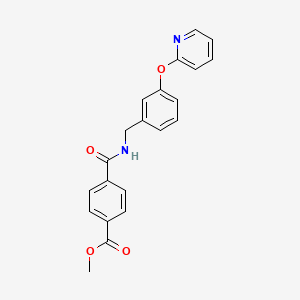 molecular formula C21H18N2O4 B2958385 Methyl 4-((3-(pyridin-2-yloxy)benzyl)carbamoyl)benzoate CAS No. 1797891-13-4