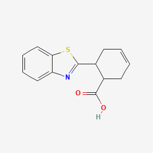molecular formula C14H13NO2S B2958394 6-(1,3-Benzothiazol-2-yl)cyclohex-3-ene-1-carboxylic acid CAS No. 501916-81-0