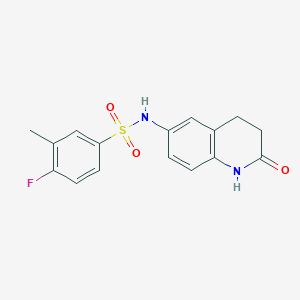 molecular formula C16H15FN2O3S B2958399 4-fluoro-3-methyl-N-(2-oxo-1,2,3,4-tetrahydroquinolin-6-yl)benzenesulfonamide CAS No. 922133-94-6