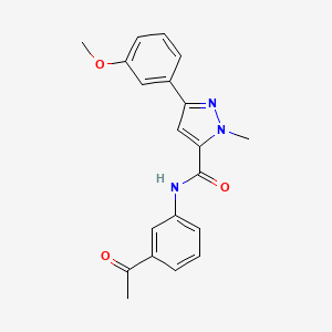 molecular formula C20H19N3O3 B2958401 N-(3-acetylphenyl)-3-(3-methoxyphenyl)-1-methyl-1H-pyrazole-5-carboxamide CAS No. 1219901-76-4
