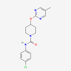 molecular formula C17H19ClN4O2 B2958406 N-(4-chlorophenyl)-4-[(5-methylpyrimidin-2-yl)oxy]piperidine-1-carboxamide CAS No. 2380059-00-5