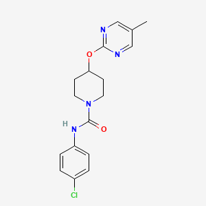 molecular formula C17H19ClN4O2 B2958406 N-(4-Chlorophenyl)-4-(5-methylpyrimidin-2-yl)oxypiperidine-1-carboxamide CAS No. 2380059-00-5