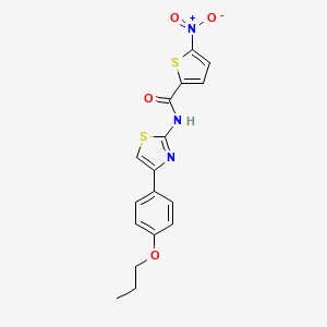 molecular formula C17H15N3O4S2 B2958409 5-nitro-N-[4-(4-propoxyphenyl)-1,3-thiazol-2-yl]thiophene-2-carboxamide CAS No. 325986-55-8