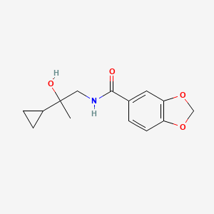 molecular formula C14H17NO4 B2958411 N-(2-环丙基-2-羟基丙基)苯并[d][1,3]二氧杂环-5-甲酰胺 CAS No. 1286704-04-8