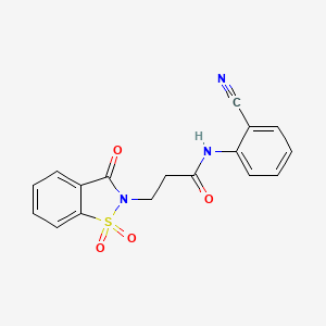 molecular formula C17H13N3O4S B2958456 N-(2-cyanophenyl)-3-(1,1,3-trioxo-2,3-dihydro-1lambda6,2-benzothiazol-2-yl)propanamide CAS No. 899996-11-3
