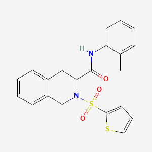 molecular formula C21H20N2O3S2 B2958493 N-(2-methylphenyl)-2-(thiophene-2-sulfonyl)-1,2,3,4-tetrahydroisoquinoline-3-carboxamide CAS No. 1008039-04-0
