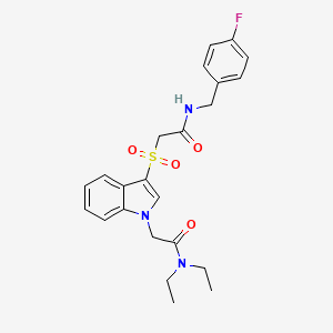 molecular formula C23H26FN3O4S B2958539 N,N-diethyl-2-[3-({[(4-fluorophenyl)methyl]carbamoyl}methanesulfonyl)-1H-indol-1-yl]acetamide CAS No. 878057-19-3