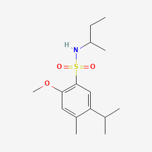 molecular formula C15H25NO3S B2958545 N-(sec-butyl)-5-isopropyl-2-methoxy-4-methylbenzenesulfonamide CAS No. 1018129-61-7