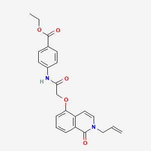 molecular formula C23H22N2O5 B2958591 ethyl 4-(2-{[1-oxo-2-(prop-2-en-1-yl)-1,2-dihydroisoquinolin-5-yl]oxy}acetamido)benzoate CAS No. 898457-28-8