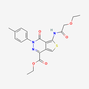 molecular formula C20H21N3O5S B2958611 ethyl 5-(2-ethoxyacetamido)-3-(4-methylphenyl)-4-oxo-3H,4H-thieno[3,4-d]pyridazine-1-carboxylate CAS No. 851947-96-1