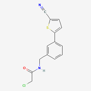 2-Chloro-N-[[3-(5-cyanothiophen-2-yl)phenyl]methyl]acetamide