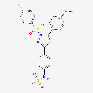 N-(4-(1-((4-fluorophenyl)sulfonyl)-5-(4-methoxyphenyl)-4,5-dihydro-1H-pyrazol-3-yl)phenyl)methanesulfonamide