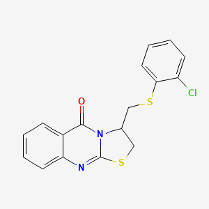 3-{[(2-chlorophenyl)sulfanyl]methyl}-2,3-dihydro-5H-[1,3]thiazolo[2,3-b]quinazolin-5-one