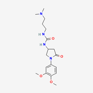 1-(1-(3,4-Dimethoxyphenyl)-5-oxopyrrolidin-3-yl)-3-(3-(dimethylamino)propyl)urea
