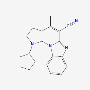 1-cyclopentyl-4-methyl-2,3-dihydro-1H-pyrrolo[3',2':5,6]pyrido[1,2-a]benzimidazole-5-carbonitrile