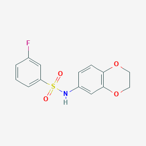N-(2,3-dihydro-1,4-benzodioxin-6-yl)-3-fluorobenzenesulfonamide