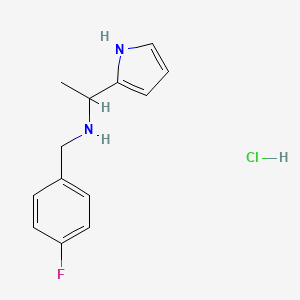 molecular formula C13H16ClFN2 B2958709 N-(4-Fluorobenzyl)-1-(1H-pyrrol-2-yl)ethanamine hydrochloride CAS No. 1052413-69-0