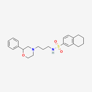 molecular formula C23H30N2O3S B2958752 N-[3-(2-phenylmorpholin-4-yl)propyl]-5,6,7,8-tetrahydronaphthalene-2-sulfonamide CAS No. 953919-38-5