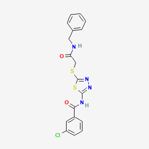 N-(5-((2-(benzylamino)-2-oxoethyl)thio)-1,3,4-thiadiazol-2-yl)-3-chlorobenzamide