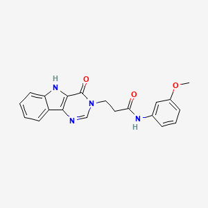 molecular formula C20H18N4O3 B2958781 N-(3-methoxyphenyl)-3-{4-oxo-3H,4H,5H-pyrimido[5,4-b]indol-3-yl}propanamide CAS No. 1105227-10-8