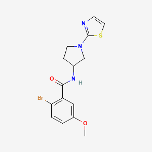 molecular formula C15H16BrN3O2S B2958838 2-bromo-5-methoxy-N-(1-(thiazol-2-yl)pyrrolidin-3-yl)benzamide CAS No. 1797861-54-1
