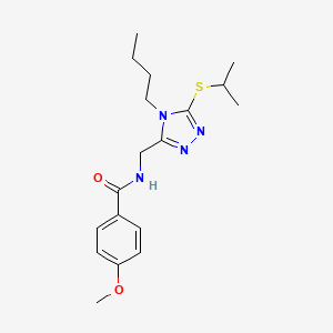 molecular formula C18H26N4O2S B2958848 N-((4-butyl-5-(isopropylthio)-4H-1,2,4-triazol-3-yl)methyl)-4-methoxybenzamide CAS No. 476449-34-0