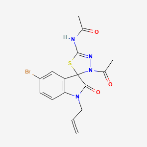 molecular formula C16H15BrN4O3S B2958864 N-(3'-acetyl-1-allyl-5-bromo-2-oxo-3'H-spiro[indoline-3,2'-[1,3,4]thiadiazol]-5'-yl)acetamide CAS No. 902248-51-5