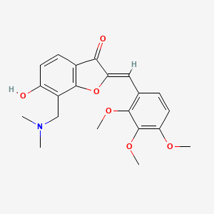 molecular formula C21H23NO6 B2958867 (Z)-7-((dimethylamino)methyl)-6-hydroxy-2-(2,3,4-trimethoxybenzylidene)benzofuran-3(2H)-one CAS No. 859662-20-7