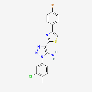 molecular formula C18H13BrClN5S B2958879 4-[4-(4-bromophenyl)-1,3-thiazol-2-yl]-1-(3-chloro-4-methylphenyl)-1H-1,2,3-triazol-5-amine CAS No. 1207031-50-2