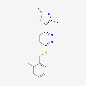2,4-Dimethyl-5-(6-((2-methylbenzyl)thio)pyridazin-3-yl)thiazole