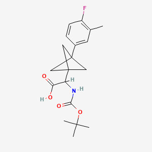 2-[3-(4-Fluoro-3-methylphenyl)-1-bicyclo[1.1.1]pentanyl]-2-[(2-methylpropan-2-yl)oxycarbonylamino]acetic acid