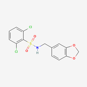 N-(1,3-benzodioxol-5-ylmethyl)-2,6-dichlorobenzenesulfonamide