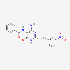 N-(4-amino-2-((3-nitrobenzyl)thio)-6-oxo-1,6-dihydropyrimidin-5-yl)benzamide