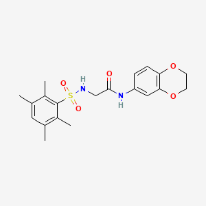 molecular formula C20H24N2O5S B2958911 N-(2,3-DIHYDRO-1,4-BENZODIOXIN-6-YL)-2-(2,3,5,6-TETRAMETHYLBENZENESULFONAMIDO)ACETAMIDE CAS No. 690644-50-9