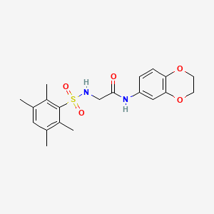 N-(2,3-dihydro-1,4-benzodioxin-6-yl)-2-[(2,3,5,6-tetramethylphenyl)sulfonylamino]acetamide