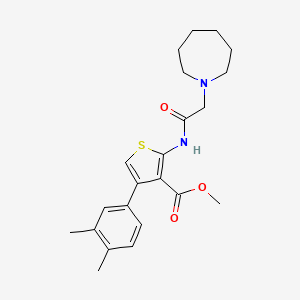molecular formula C22H28N2O3S B2958912 METHYL 2-[2-(AZEPAN-1-YL)ACETAMIDO]-4-(3,4-DIMETHYLPHENYL)THIOPHENE-3-CARBOXYLATE CAS No. 670269-85-9