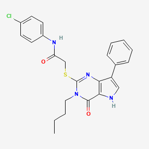 2-((3-butyl-4-oxo-7-phenyl-4,5-dihydro-3H-pyrrolo[3,2-d]pyrimidin-2-yl)thio)-N-(4-chlorophenyl)acetamide