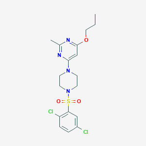 4-(4-((2,5-Dichlorophenyl)sulfonyl)piperazin-1-yl)-2-methyl-6-propoxypyrimidine