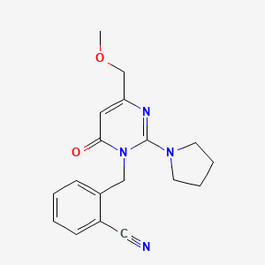 2-{[4-(methoxymethyl)-6-oxo-2-(1-pyrrolidinyl)-1(6H)-pyrimidinyl]methyl}benzonitrile