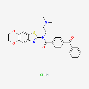 4-benzoyl-N-(6,7-dihydro-[1,4]dioxino[2',3':4,5]benzo[1,2-d]thiazol-2-yl)-N-(2-(dimethylamino)ethyl)benzamide hydrochloride