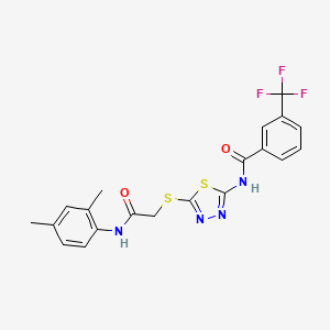 N-[5-[2-(2,4-dimethylanilino)-2-oxoethyl]sulfanyl-1,3,4-thiadiazol-2-yl]-3-(trifluoromethyl)benzamide