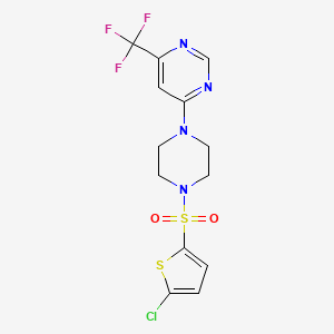 4-(4-((5-Chlorothiophen-2-yl)sulfonyl)piperazin-1-yl)-6-(trifluoromethyl)pyrimidine