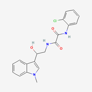 molecular formula C19H18ClN3O3 B2958951 N'-(2-chlorophenyl)-N-[2-hydroxy-2-(1-methyl-1H-indol-3-yl)ethyl]ethanediamide CAS No. 1448132-21-5